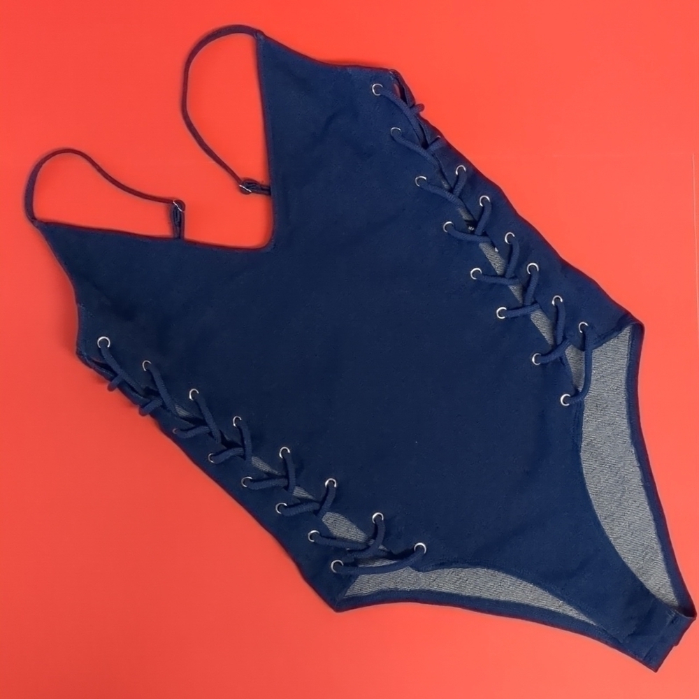 Forever 21 HOT Bodysuit Size Small Denim Blue NWT